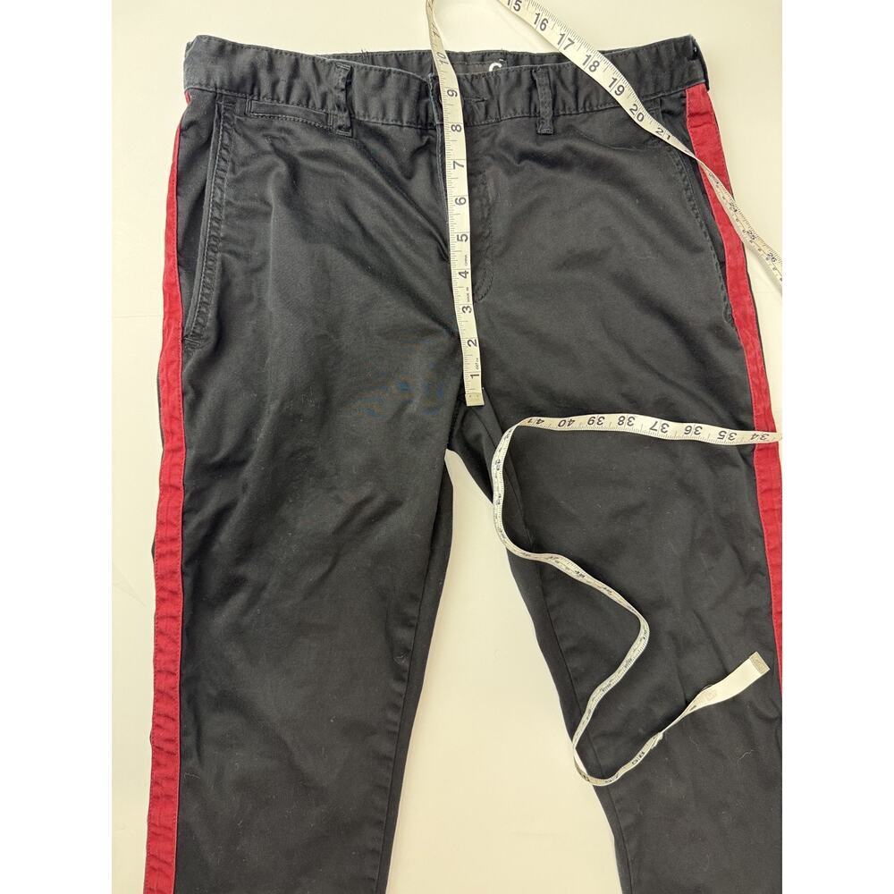 Guess G by Guess Black Skinny Pants Trousers Red Side Stripe Y2K Moto Punk 30*32 - Picture 4 of 10